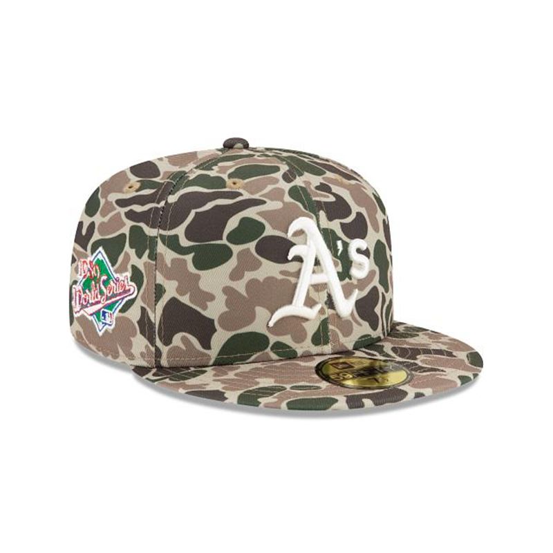 MLB Oakland Athletics Duck Camo 59Fifty Fitted (FDO2109) - Green New Era Caps